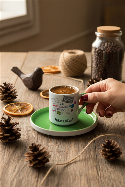 Web Tasarımı Uzmanı Kişiye Özel Türk Kahvesi Fincanı
