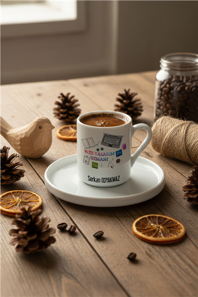 Web Tasarımı Uzmanı Kişiye Özel Türk Kahvesi Fincanı