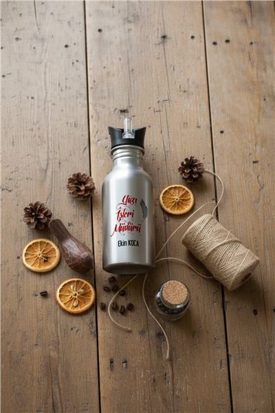 Yazı İşleri Müdürü Kişiye Özel Pipetli Matara