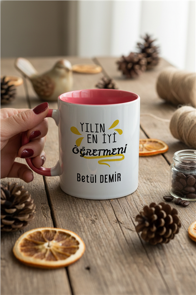 Yılın En İyi Öğretmeni Kişiye Özel Kupa Bardak Standart