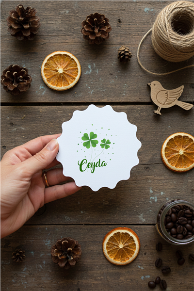 Yonca Kişiye Özel Bardak Altlığı