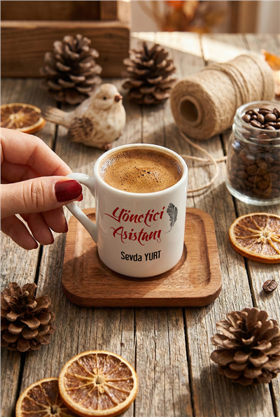 Yönetici Asistanı Kişiye Özel Türk Kahvesi Fincanı
