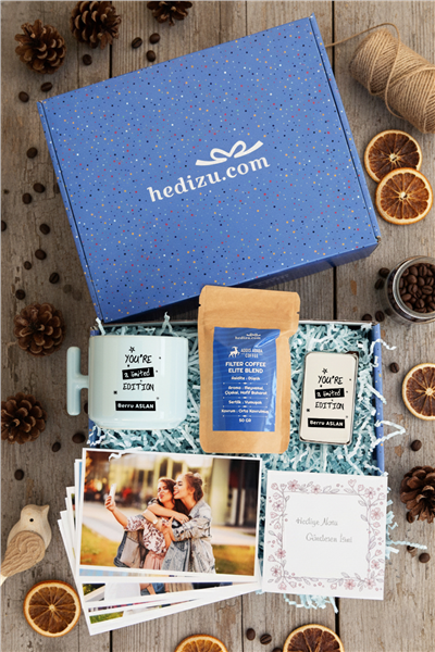 You Are a Limited Edition Hediye Kutusu - Kişiye Özel T Pastel Kupa, Filtre Kahve, Çakmak, Fotoğraf 10 Adet