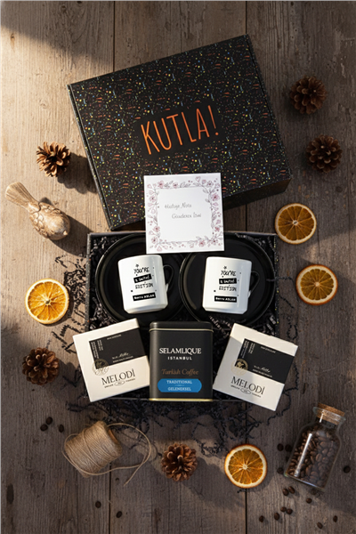 You Are a Limited Edition Hediye Kutusu - Kişiye Özel Türk Kahvesi Fincanı 2 Adet, Türk Kahvesi, Melodi Çikolata 2 adet