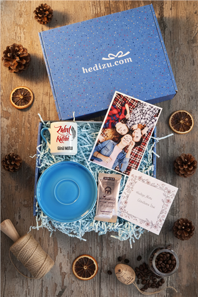 Zabıt Katibi Hediye Kutusu - Kişiye Özel Türk Kahvesi Fincanı, Türk Kahvesi 6 Gr, Fotoğraf 1 Adet