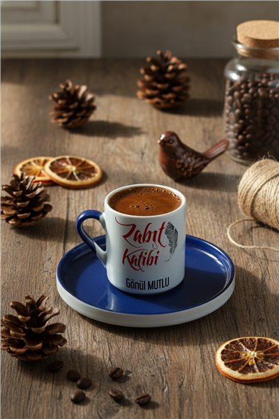 Zabıt Katibi Kişiye Özel Türk Kahvesi Fincanı