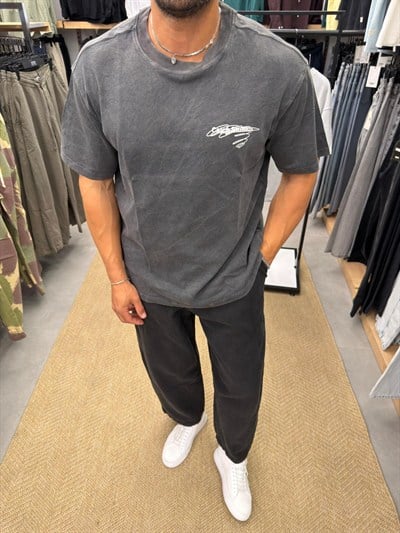 Catch Studio Yıkamalı Yüksek Kalite Tshirt Antrasit