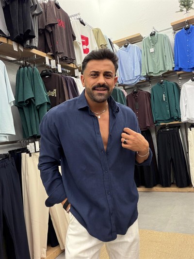 Giesto Gies Keten Gömlek Lacivert