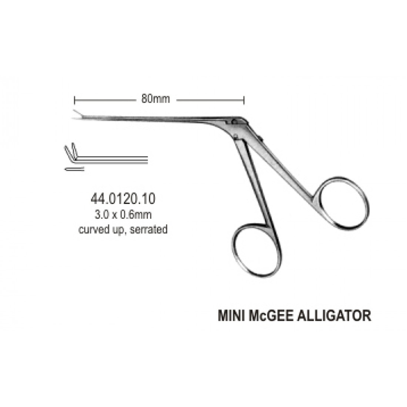 44.0120.10 Mikro Kulak Forsepsi Tırtıklı Yukarı Açılı 3.0x0.6mm, 8cm