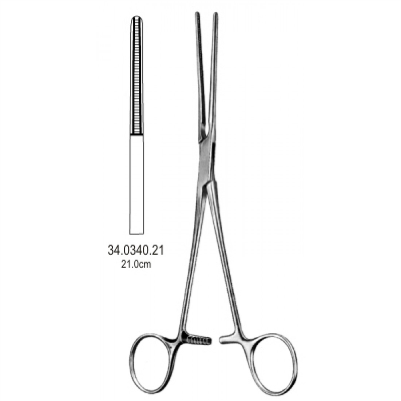 34.0340.21 Potts Koarktasyon Forseps Atravmatik Düz 21cm
