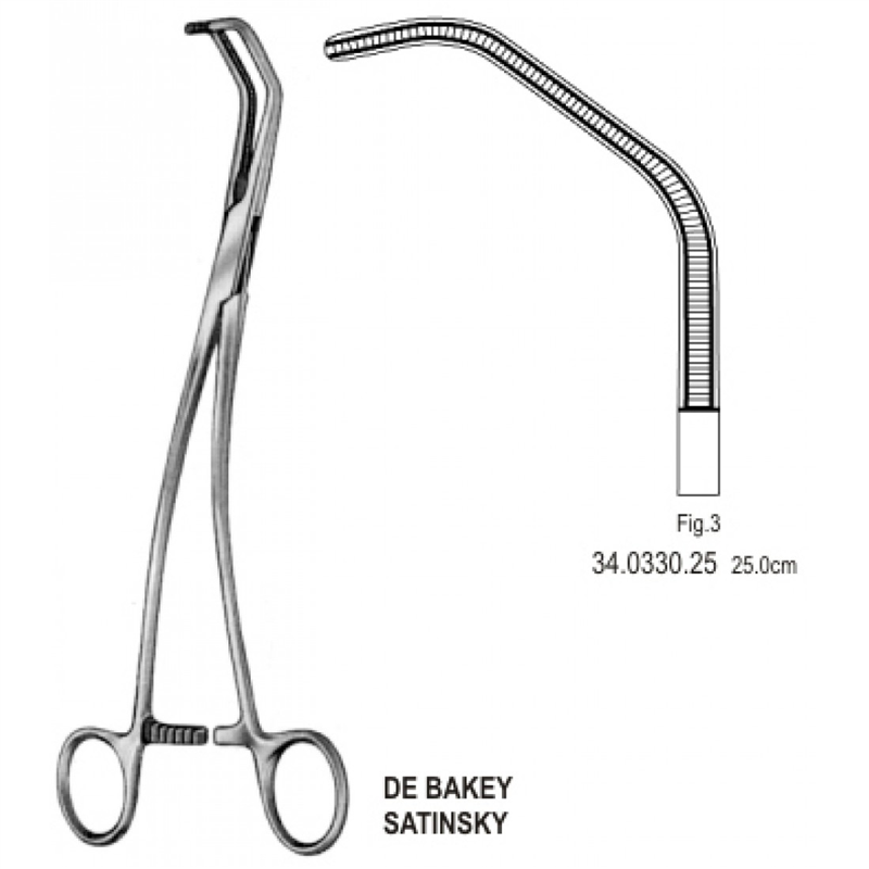 34.0330.25 DeBakey Satinsky Vena Kava Klemp 25cm Fig.3