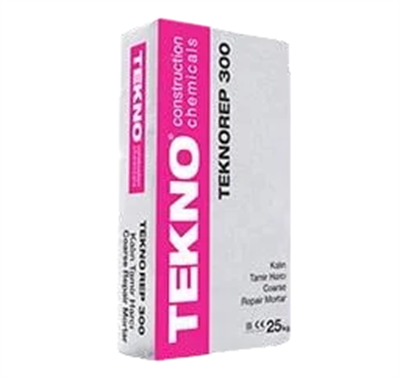 Teknorep 300 Çim. Esas. Tiksotropik Elyaflı, Kalın Tamir Harcı 25 Kg