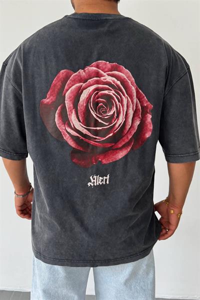 Antrasit Yüksek Kalite Sırt Baskılı T-shirt