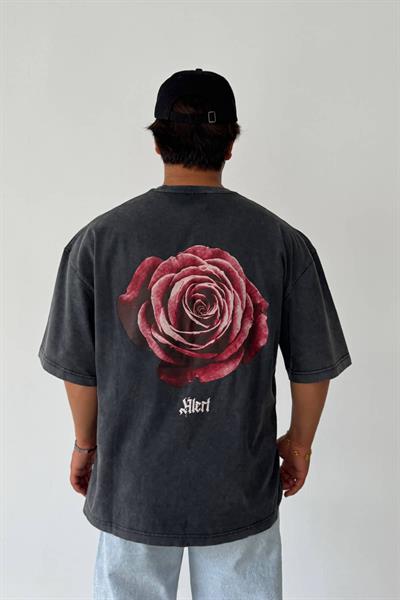 Antrasit Yüksek Kalite Sırt Baskılı T-shirt