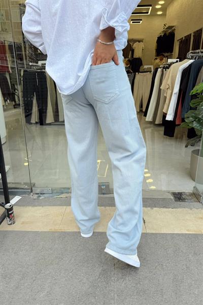 Bebe Mavi Gabardin İpli Baggy Pantolon