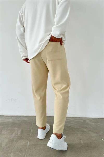 Çımalı Boyfreind Pantolon Krem
