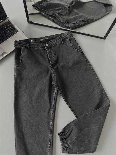 Füme Paça Lastik Kot Pantolon