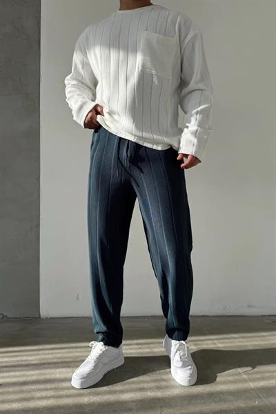 İndigo Carrot Kalın Fitilli Jogger