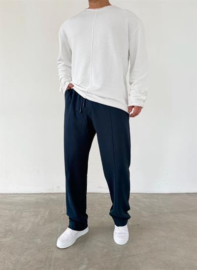 İndigo Çımalı Rahat Kalıp Baggy Pantolon