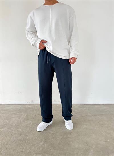 İndigo Çımalı Rahat Kalıp Baggy Pantolon