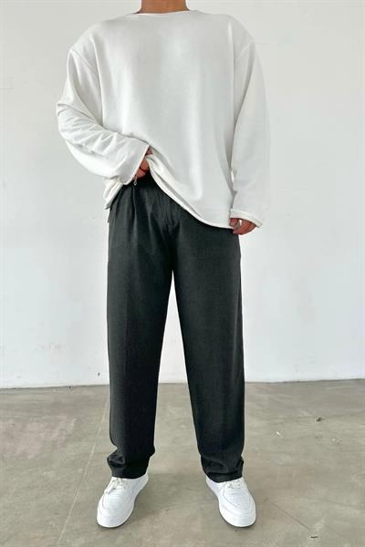 Pileli Baggy Füme Pantolon