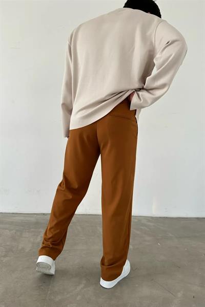 Pileli Baggy Taba Pantolon