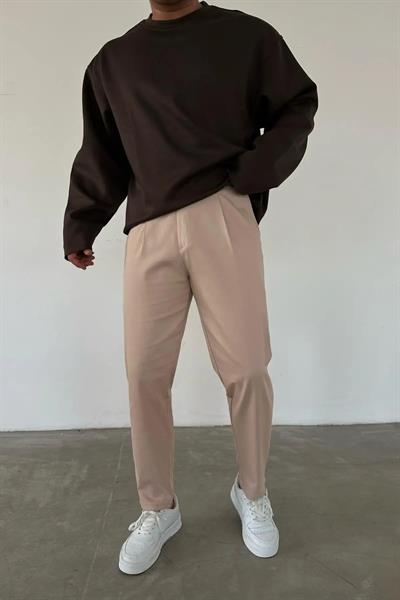 Regular Fit Gabardin Harvest Pantolon Krem