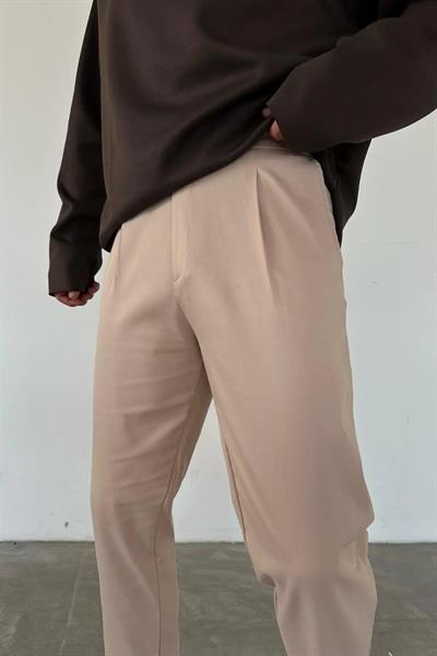 Regular Fit Gabardin Harvest Pantolon Krem