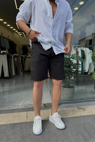 Siyah Gabardin Şort