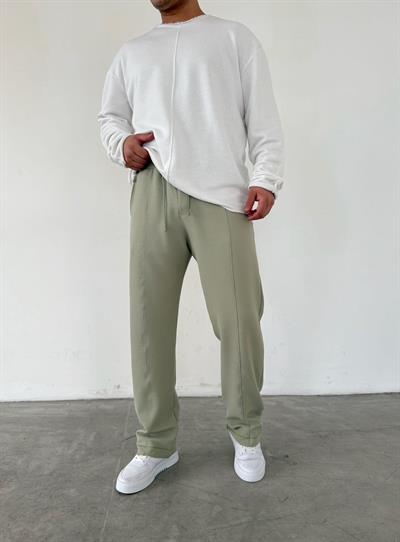 Yeşil Çımalı Rahat Kalıp Baggy Pantolon