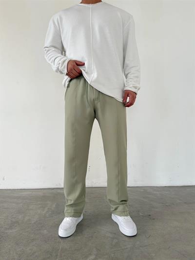 Yeşil Çımalı Rahat Kalıp Baggy Pantolon