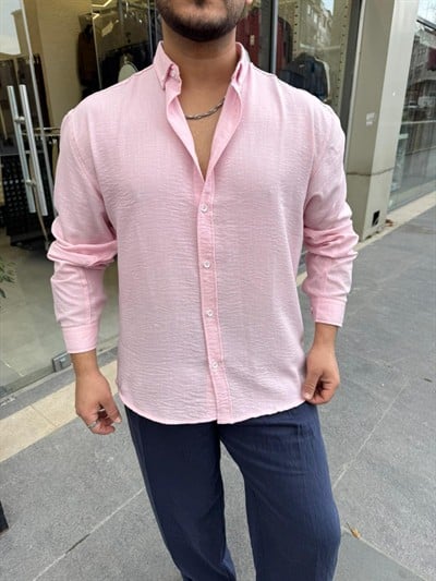 Gobiş Kumaş Gömlek Pembe