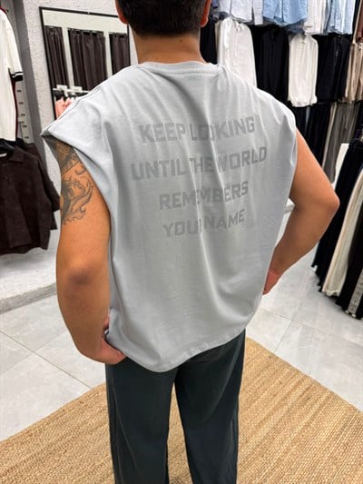 Gri Boxyfit Sıfır Kol Atlet