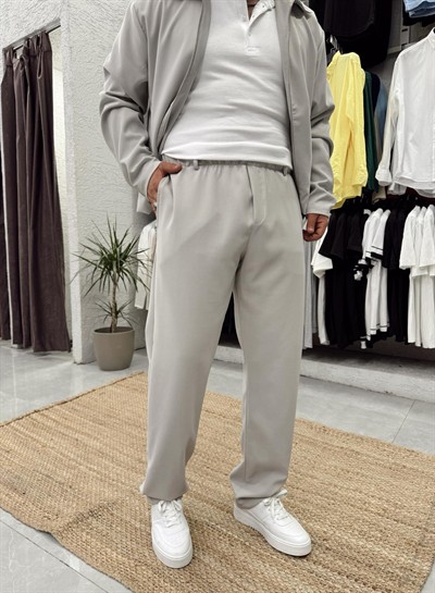 Hürrem Kumaş Baggy Pantolon Gri