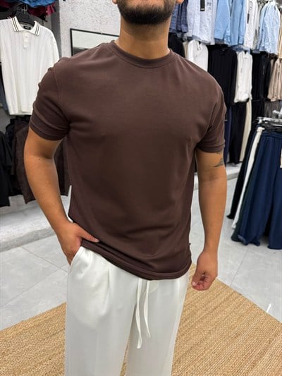 Kahve Nushi Oysh Kumaş T-shirt