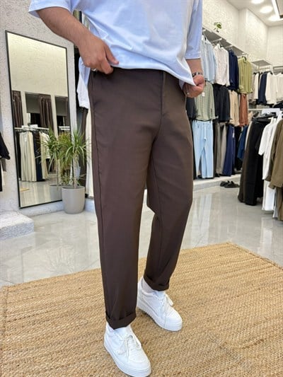 Kahverengi Paraşüt Kumaş İpli Jogger