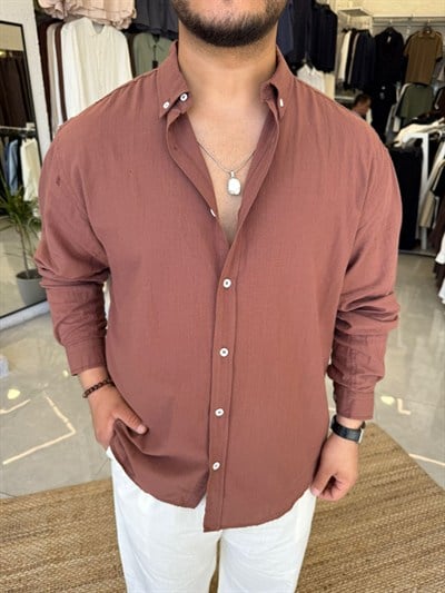 Tarçın Fresh Keten Gömlek