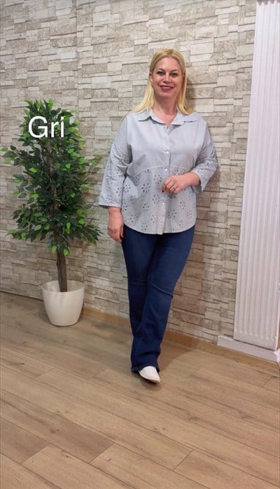 1137 İTALYAN FİSTO POPLİN GÖMLEK-GRİ