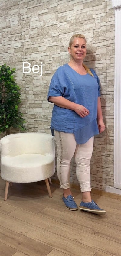1151 İTALYAN KUŞ GÖZÜ MODEL PANTOLON-BEJ