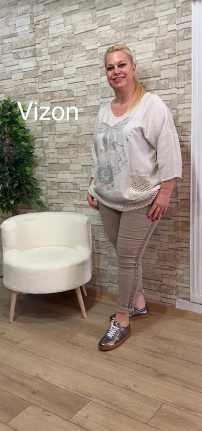 1151 İTALYAN KUŞ GÖZÜ MODEL PANTOLON-VİZON