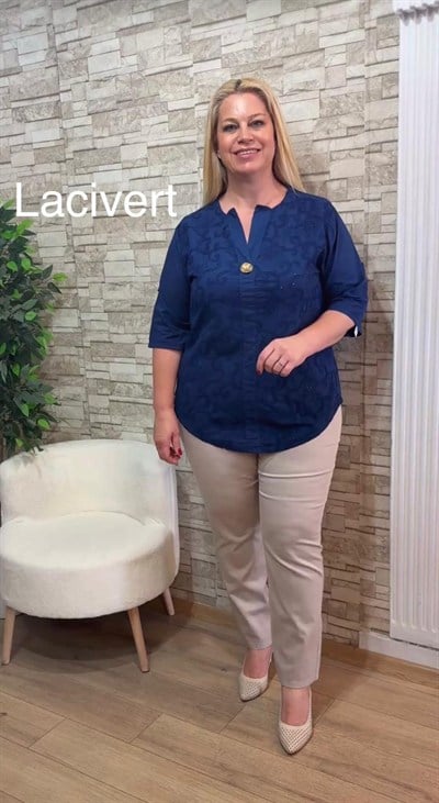 1155 İTALYAN TEK DÜĞME FİSTO GÖMLEK-LACİVERT