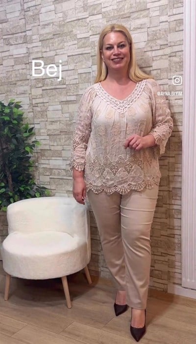 1160 İTALYAN İPEK BLUZ-BEJ