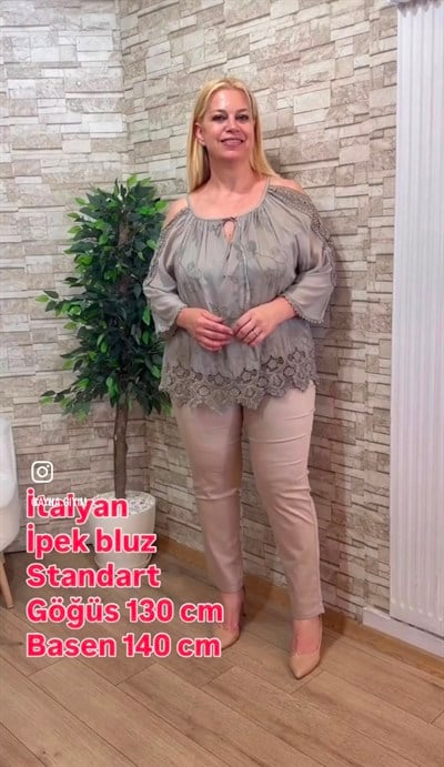 1184 İTALYAN İP ASKILI İPEK BLUZ-VİZON
