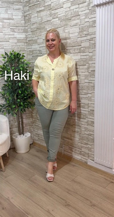 1187 İTALYAN BÜYÜK KALIP DÜZ RENK PANTOLON-HAKİ