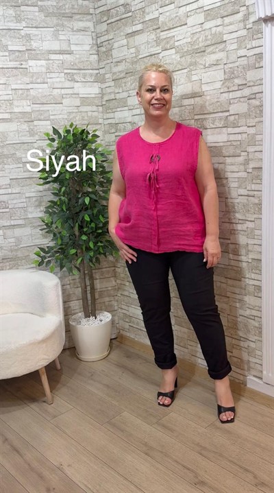 1187 İTALYAN BÜYÜK KALIP DÜZ RENK PANTOLON-SİYAH