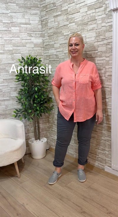 1187 İTALYAN BÜYÜK KALIP DÜZ RENK PANTOLON-ANTRASİT