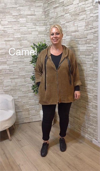 1258 İTALYAN SALAŞ KADİFE CEKET-CAMEL
