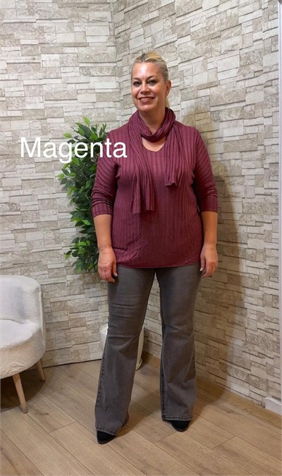 1265 İTALYAN ŞAL AKSESUARL İNCE TRİKO-MAGENTA
