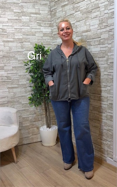 1268 İTALYAN,KADİFE KISA CEKET-GRİ