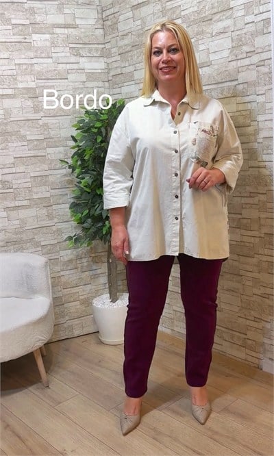 1273 NUBUK BİLEK BOY PANTOLON-BORDO